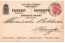 79579 - Finnland - 1889 - 10P Wappen GAKte WIBORG -> HELSINGFORS - Storia Postale