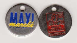 Lot De 2 Jetons De Caddie " MAXI Marché Et Groupe Générali Assurances " _J607 - Trolley Token/Shopping Trolley Chip