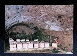 Cp, Métiers, Paysans, En Parcourant Nos Campagnes, Fabrication Du Fromages De Cantal, Cave Du Buron, Vierge - Paesani