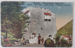 ROMANIA 1926 BRASOV - THE ROYAL PROMENADE, TOWER, BUILDINGS, PEOPLE, PARK, BENCHES - Rumänien