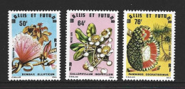 Wallis & Futuna Islands 1979 Flowers Set Of 3 Unused , Blemishes - Ungebraucht