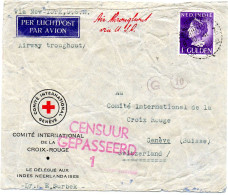 INDES NEERLANDAISES.1941. ROODE KRUIS SUMATRA  POUR C.I.C.R. (SUISSE).   CENSURE. - Niederländisch-Indien