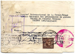 IRAQ. 1943. RED CRESCENT BAGHDAD POUR COMITE INT. CROIX-ROUGE. (SUISSE). CENSURE  - Irak