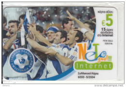 GREECE - National Football Team, Champions Of UEFA Euro 2004, HoL Internet Prepaid Card 5 Euro, Tir 6000, 09/04, Mint - Grèce
