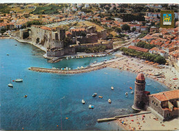 France Collioure (Pyrenees Orientales) Le Clocher & Le Chateau Royal Vue Aerienne - Collioure