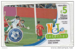 GREECE - National Football Team, Champions Of UEFA Euro 2004, HoL Internet Prepaid Card 5 Euro, Tir 6000, 09/04, Mint - Griekenland