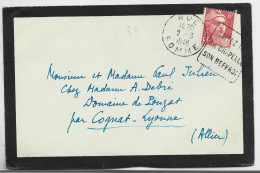 GANDON 6FR SEUL LETTRE DEUIL DAGUIN RUE SOMME 2.8.1948 - Maschinenstempel (Werbestempel)