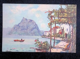 Cp, Suisse, Gandria, TI, Lac De Lugano Et Le San Salvatore, Vierge, Ed. C.E.L.A. - Gandria 