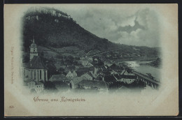 Mondschein-AK Königstein, Totale Mit Kirche  - Other & Unclassified