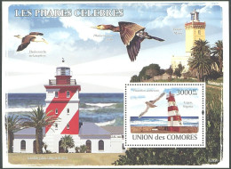 COMOROS ISLS. 2009 LIGHTHOUSES AND BIRDS S/S** - Vuurtorens