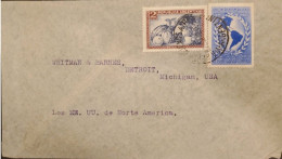 MI) 1940, ARGENTINA, AIRWAY, FROM BUENOS AIRES TO DETROIT - MICHIGAN UNITED STATES, PAN AMERICAN UNION AND FRUIT CULTURE - Used Stamps