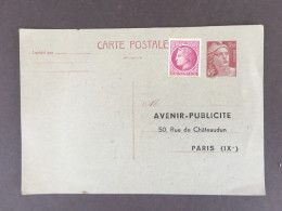 Carte Lettre / Postale / Entier Postal / Avenir Publicité / Marianne De Gandon 3,50 Frs / Cérès De Mazelin 1,50 Frs - Letter Cards