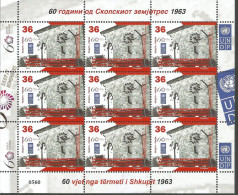 NMK 2023-25 60 YEARS SINCE THE SKOPJE EARTHQUAKE, NORTH MACEDONIA, MS, MNH - Macedonia Del Nord