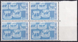 FINNLAND 1969 Mi-Nr. 654 ** MNH Randstück Viererblock - Unused Stamps