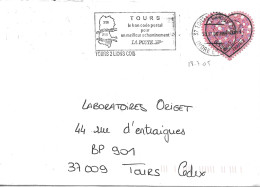 TIMBRE N° 50  - ADHESIF    - COEUR CACHAREL  - TARIF APRES LE 1 3 05 1 3 05  - SEUL SUR LETTRE - - Lettres & Documents