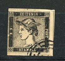 AUTRICHE - JOUR 1851 Yv. N° 1 FAUX (o)  (0,6k) Noir Cote  165 Euro  BE 2 Scans - Journaux