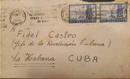 MI) 1959, ARGENTINA, FROM BUENOS AIRES TO HAVANA, FIDEL CASTRO, WITH CANCELLATION SLOGAN DO NOT SEND MONEY IN YOUR CORRE - Used Stamps