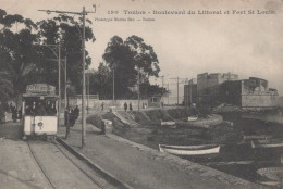 83 / TOULON / BOULEVARD DU LITTORAL ET FORT SAINT LOUIS / TRES BEAU PLAN TRAMWAY / BAR 190 - Toulon