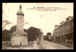 56 - PLOERMEL - LE MONUMENT AUX MORTS - LA ROUTE NATIONALE - COQ - Ploërmel