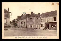 72 - ST-MICHEL-DE-CHAVAIGNES - LA PLACE - CAFE DE L'OUEST - COMPTOIRS MODERNES N°160 - Other & Unclassified