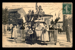 54 - MARS-LA-TOUR - LE 16 AOUT ALSACIENNE ET LORRAINE DEVANT LA STATUE DE JEANNE D'ARC - GUERRE DE 1870 - Autres & Non Classés