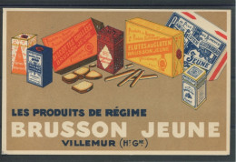 10174 Publicité Brusson Jeune - Villemur (Ht.Gne)- Les Produits De Régime - Farine, Riz Glacé, Flûtes Au Gluten - Publicité