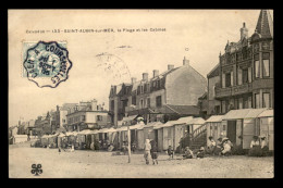 14 - ST-AUBIN-SUR-MER - LA PLAGE ET LES CABINES - Saint Aubin