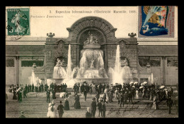 13 - MARSEILLE - FOIRE INTERNATIONALE D'ELECTRICITE DE 1908 - FONTAINES LUMINEUSES - VIGNETTE - Weltausstellung Elektrizität 1908 U.a.