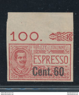 1922 Regno D'Italia , Espresso , N° 6K , 60 Cent Su 50 Cent Rosso , Non Dentell - Autres & Non Classés