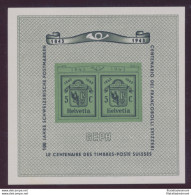 1943 SVIZZERA , BF N° 10 , Centenario Del Francobollo Cantonale Di Ginevra ,  M - Andere & Zonder Classificatie
