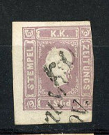 AUTRICHE - JOUR 1858 Yv. N° 6 (o)  (1,05k) Violet-gris Cote  500 Euro  D 2 Scans - Newspapers