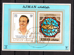 Ajman 1971 Alan Shepard  - ZodiacoScorpione Scorpio - Stainled Glass Window Vetrata Notre Dame - Astrologie