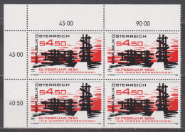 1984 , Nie Wieder Bürgerkrieg (3) ( Mi.Nr.: 1766 ) 4-er Block Postfrisch ** - Unused Stamps