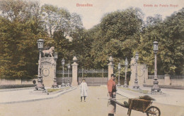 CARTE POSTALE PHOTO ORIGINALE ANCIENNE COULEUR : BRUXELLES  ENTREE DU PALAIS ROYAL ANIMEE BELGIQUE - Sonstige & Ohne Zuordnung