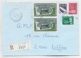 BEQUET 80C+60C+ 10C BLASON TROYES + 2FR ARPHILA X2 LETTRE REC CHAUMONT 3.5.1975 - 1971-1976 Marianne Of Béquet