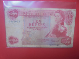 MAURITIUS 10 RUPEES 1967 Signature N°2 Circuler (B.33) - Mauritius