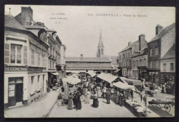 Cpa Animée GODERVILLE - Place Du Marché - Le Littoral - Cachet 1915 (76) - Other & Unclassified