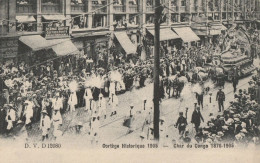 CARTE POSTALE ORIGINALE ANCIENNE :  BRUXELLES LE CORTEGE HISTORIQUE DE 1905 LE CHAR DU CONGO 1876-1905 ANIMEE BELGIQUE - Feste, Eventi