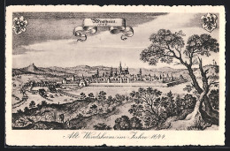 Künstler-AK Windsheim, Ortsansicht Im Jahre 1644  - Bad Windsheim