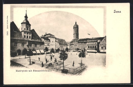 AK Jena, Marktplatz Mit Bismarckbrunnen  - Jena