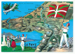 CPSM / CPM 10,5 X 15 Pyrénées Atlantiques Le Pays Basque  Eskual Heria   Dessin D'André Marcy - Autres & Non Classés