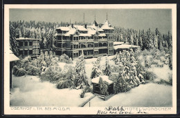 AK Oberhof, Grand Hotel Wünscher Im Winter, Aussenansicht  - Oberhof