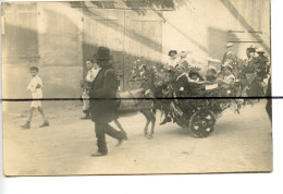 CARTE PHOTO. CPA . Chars Corso Fleurie, Enfants, Attelage âne,  BUSSEUIL VILLEFRANCHE  RHONE - Other & Unclassified