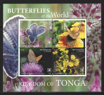 ● 2020 TONGA ️● Oceania ️֍ Butterflies ️of The World ֍  WWF ● Farfalle ️● Papillons ● BF Di 4 Valori ** ● L. N. XX ️● - Tonga (1970-...)