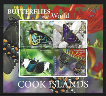 ● 2020 COOK ️● Oceania ️֍ Butterflies ️of The World ֍  WWF ● Farfalle ️● Papillons ● BF Di 4 Valori ** ● L. N. XX ️● - Cook Islands