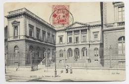 BELGIQUE 10C  ALBERT CROIX ROUGE AU RECTO ST ADRESSE  1918 SUR CARTE MONS - 1915-1920 Albert I