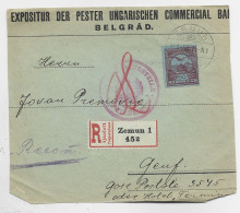 MAGYAR HUNGARY PA 50 GRAND  FRAGMENT BELGRAD  REC ZEMUN 1930 TO GENEVE - Lettres & Documents