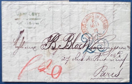 Lettre Alsace Lorraine NOV 1871 Dateur Franchise Allemand Rouge " STRASSBURG/ F " Pour PARIS + 2 Taxes 20 Et 25 Bleue - Lettres & Documents