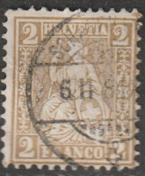 Schweiz: 1874, Mi. Nr. 29, Freimarke: 2 C. Sitzende Helvetia, Wertziffer In Den Ecken.   Gestpl./used - Used Stamps