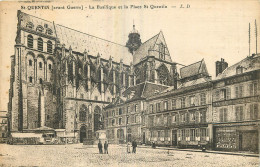 02 -  SAINT QUENTIN -  LA BASILIQUE ET LA PLACE ST QUENTIN - L.D. - Saint Quentin